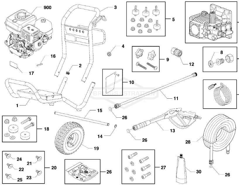 Husqvarna 4200 psi model 020757-00 power washer replacement parts & manual